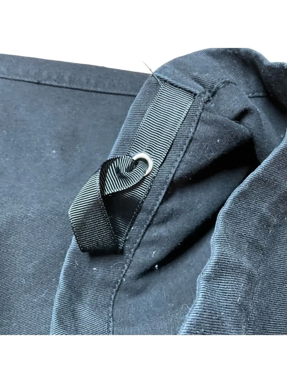 MAISON COTERIE 100% Cotton Black Cargo Denim Jeans Adjustable Hems Multi-Pocket - Picture 9 of 12